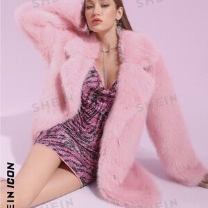Pink furry coat
